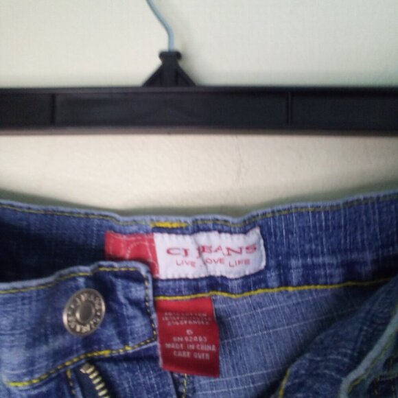 CJ Jeans Shorts Juniors 5 90s Y2K Zipper Detail Pockets Denim Blue - Picture 9 of 13